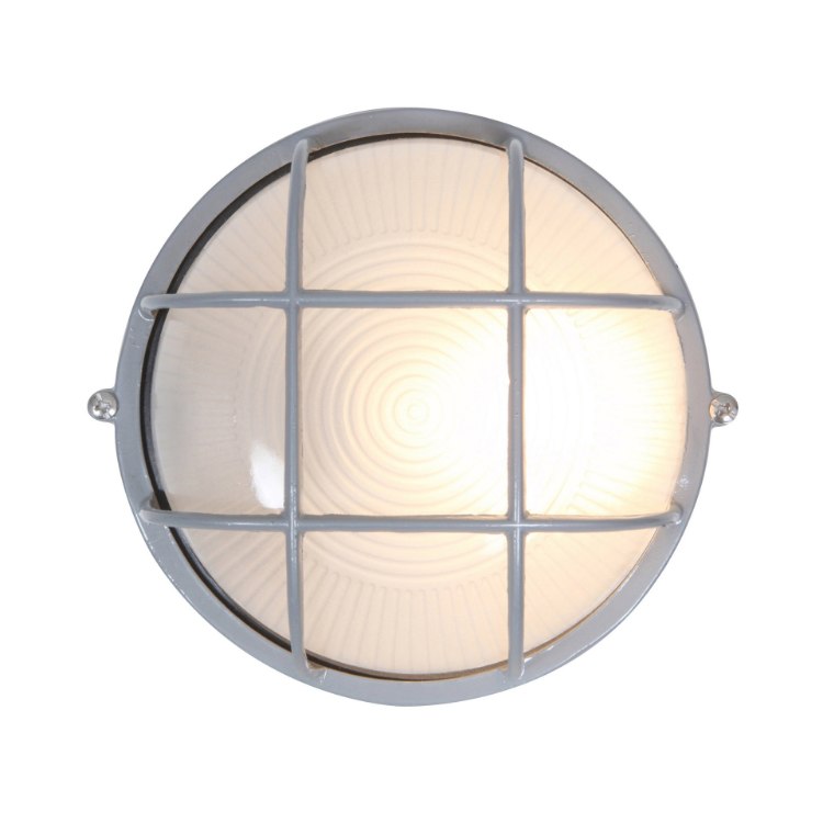 Picture of 9w 800lm 30k Nauticus E-26 Replaceable LED Satin Frosted Wet Location LED Bulkhead Ø7" (CAN 1")