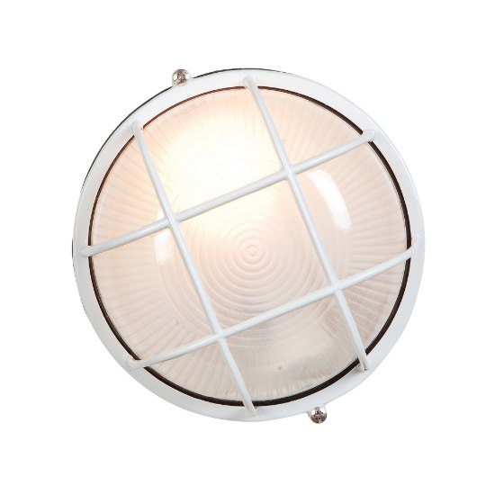 Picture of 9w 800lm 30k Nauticus E-26 Replaceable LED White Frosted Wet Location LED Bulkhead Ø7" (CAN 1")