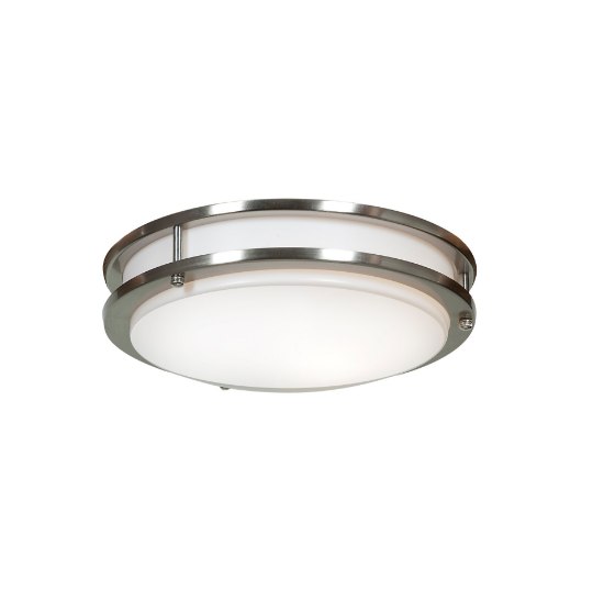 Picture of 15w 800lm 30k Solero SSL Dedicated LED Damp Location Brushed Steel Acrylic Lens Dimmable LED Flush Mount