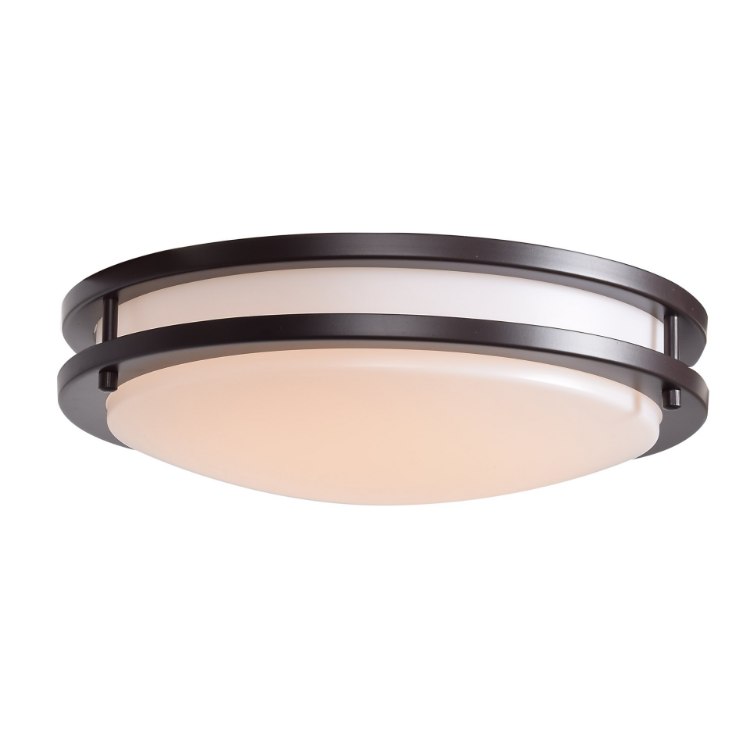 Picture of 20w 1200lm 30k Solero SSL Dedicated LED Damp Location Bronze Acrylic Lens Dimmable LED Flush Mount