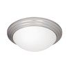 Foto para 10w (2 x 5) 1600lm 30k Strata E-26 Replaceable LED Damp Location Brushed Steel Opal Dimmable LED Flush Mount