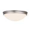Picture of 10w (2 x 5) 1600lm 30k Atom E-26 Replaceable LED Damp Location Brushed Steel Opal Dimmable LED Flush Mount (CAN 1.6")