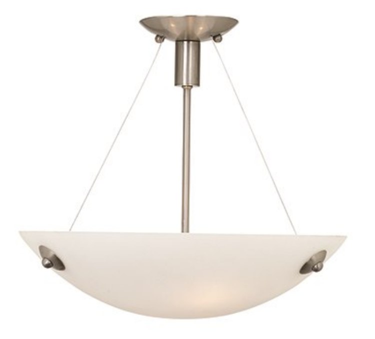 Picture of 10w (3 x 3.33333) 2400lm 30k Noya Dimmable E-26 Replaceable LED Dry Location Brushed Steel White Cable Semi-Flush (CAN 1.5")