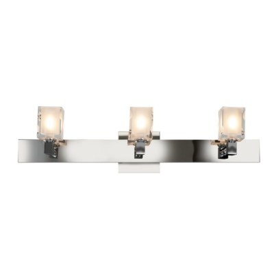 Show details for 4.5w (3 x 1.5) 1350lm 30k Glas_e Dimmable G9 Replaceable LED Damp Location Chrome Frosted and Clear 3-Light Square Crystal LED Wall & Vanity Fixture (CAN 25"x1.5"x1") Picture of 4.5w (3 x 1.5) 1350lm 30k Glas_e Dimmable G9 Replaceable LED Damp Location Chrome Frosted and Clear 3-Light Square Crystal LED Wall & Vanity Fixture (CAN 25"x1.5"x1")