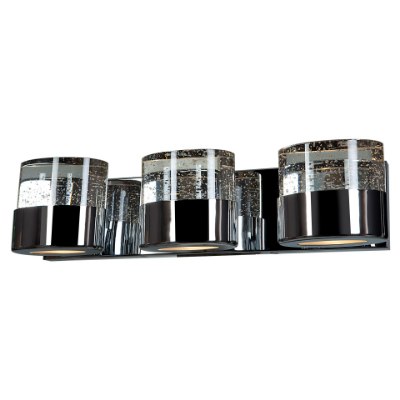 Show details for 4.5w (3 x 1.5) 1350lm 30k Bubbles Dimmable G9 Replaceable LED Damp Location Chrome Clear Solid Crystal 3-Light LED Vanity with OPL glass downlight (CAN 19"x4.25"x0.9") Picture of 4.5w (3 x 1.5) 1350lm 30k Bubbles Dimmable G9 Replaceable LED Damp Location Chrome Clear Solid Crystal 3-Light LED Vanity with OPL glass downlight (CAN 19"x4.25"x0.9")