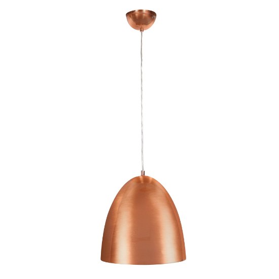 Picture of 60w 800lm 27k Essence E-26 Incandescent Dry Location Brushed Copper Copper Dome Pendant 12"Ø11.75" (OA HT 132") (CAN Ø4.8")