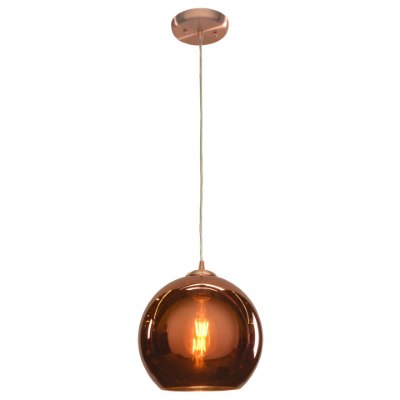 Show details for 11w 800lm 30k Glow E-26 Replaceable LED Dry Location Brushed Copper Copper Mirrored Glass Dimmable LED Pendant 10"Ø10" (OA HT 15-130") (CAN 1"Ø5") Picture of 11w 800lm 30k Glow E-26 Replaceable LED Dry Location Brushed Copper Copper Mirrored Glass Dimmable LED Pendant 10"Ø10" (OA HT 15-130") (CAN 1"Ø5")