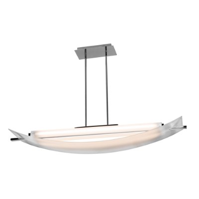 Show details for 40w 4400lm 30k Thesis SSL Dedicated LED Dry Location Chrome Frosted Curved Glass Dimmable LED Pendant (OA HT 51") (CAN 4.4"x7.25") Picture of 40w 4400lm 30k Thesis SSL Dedicated LED Dry Location Chrome Frosted Curved Glass Dimmable LED Pendant (OA HT 51") (CAN 4.4"x7.25")
