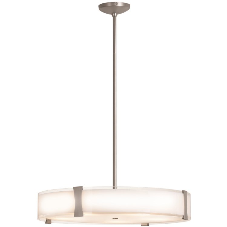 Picture of 10w (5 x 2) 4000lm 30k Tara E-26 Replaceable LED Damp Location Brushed Steel Opal Dimmable LED Pendant (OA HT 13-50.75") (CAN 1.4")