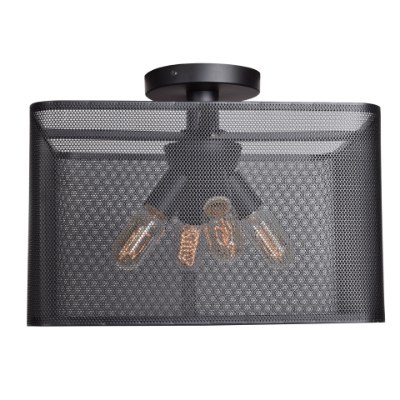 Show details for 5w (4 x 1.25) 1520lm 22k Epic Dimmable E-26 Replaceable LED Damp Location Black Square Semi-Flush Picture of 5w (4 x 1.25) 1520lm 22k Epic Dimmable E-26 Replaceable LED Damp Location Black Square Semi-Flush