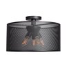 Foto para 60w (5 x 12) 4000lm 27k Epic E-26 Incandescent Damp Location Black Round Semi-Flush 10"Ø19.7"