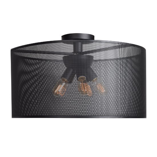 Picture of 60w (6 x 10) 4800lm 27k Epic E-26 Incandescent Damp Location Black Round Semi-Flush