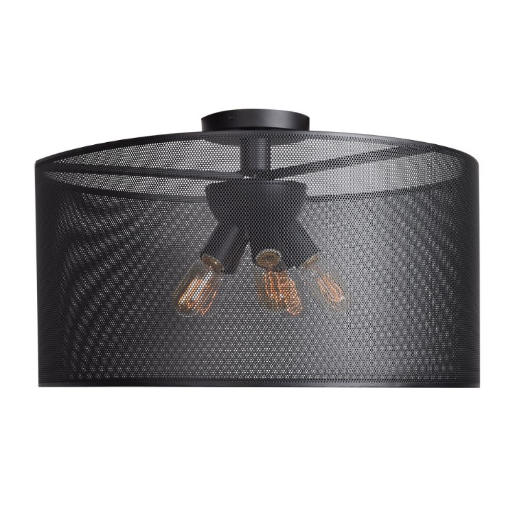 Foto para 5w (6 x 0.833333) 2280lm 22k Epic Dimmable E-26 Replaceable LED Damp Location Black Round Semi-Flush
