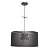 Foto para 60w (5 x 12) 4000lm 27k Epic E-26 Incandescent Damp Location Black Round Pendant 10"Ø19.7" (OA HT 131") (CAN 1.5"Ø5")