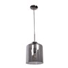 Foto para 60w 800lm 27k Simplicite E-26 Incandescent Damp Location Black Chrome Mirror Smoked Glass Pendant 12.2"Ø9.5" (OA HT 133") (CAN 1.5"Ø5")