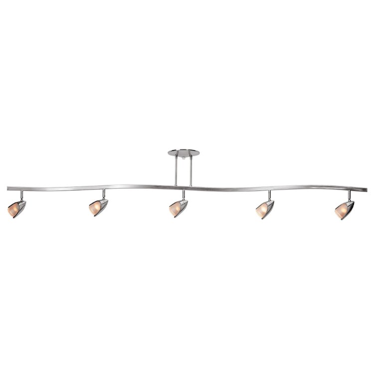 Foto para 5w (5 x 1) 1250lm 30k Comet GU-10 Replaceable LED Dry Location Brushed Steel Opal 5-Light Dimmable LED Semi-Flush (CAN 1.1")