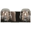 Foto para 4.5w (2 x 2.25) 900lm 30k Aeria G9 Replaceable LED Damp Location Chrome Clear 2-Light Dimmable LED Metal Foil in Glass Vanity (CAN 12.5"x4.6"x0.9")