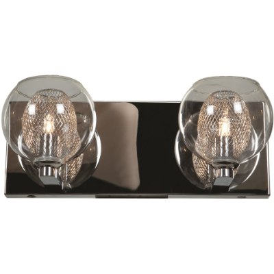 Show details for 4.5w (2 x 2.25) 900lm 30k Aeria G9 Replaceable LED Damp Location Chrome Clear 2-Light Dimmable LED Metal Foil in Glass Vanity (CAN 12.5"x4.6"x0.9") Picture of 4.5w (2 x 2.25) 900lm 30k Aeria G9 Replaceable LED Damp Location Chrome Clear 2-Light Dimmable LED Metal Foil in Glass Vanity (CAN 12.5"x4.6"x0.9")
