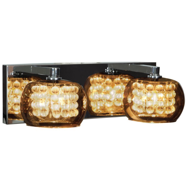 Picture of 4.5w (2 x 2.25) 900lm 30k Glam G9 Replaceable LED Damp Location Chrome 2-Light Dimmable LED Mirror Glass Vanity (CAN 1"x14.5"x4.75")