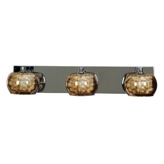 Picture of 4.5w (3 x 1.5) 1350lm 30k Glam G9 Replaceable LED Damp Location Chrome 3-Light Dimmable LED Mirror Glass Vanity (CAN 1"x24"x4.75")