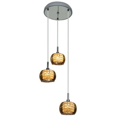 Show details for 4.5w (3 x 1.5) 1350lm 30k Glam G9 Replaceable LED Dry Location Chrome 3-Light Dimmable LED Mirror Glass Pendant (OA HT 123") (CAN 1.5"Ø10") Picture of 4.5w (3 x 1.5) 1350lm 30k Glam G9 Replaceable LED Dry Location Chrome 3-Light Dimmable LED Mirror Glass Pendant (OA HT 123") (CAN 1.5"Ø10")