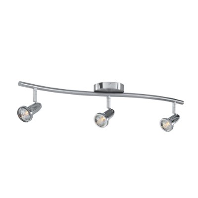 Show details for 5w (3 x 1.66667) 750lm 30k Cobra GU-10 Replaceable LED Dry Location Brushed Steel 3-Light Dimmable LED Wall or Ceiling Spotlight Bar Picture of 5w (3 x 1.66667) 750lm 30k Cobra GU-10 Replaceable LED Dry Location Brushed Steel 3-Light Dimmable LED Wall or Ceiling Spotlight Bar