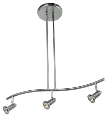 Show details for 5w (3 x 1.66667) 750lm 30k Cobra GU-10 Replaceable LED Dry Location Brushed Steel 3-Light Dimmable LED Spotlight Pendant (OA HT 50") (CAN 1") Picture of 5w (3 x 1.66667) 750lm 30k Cobra GU-10 Replaceable LED Dry Location Brushed Steel 3-Light Dimmable LED Spotlight Pendant (OA HT 50") (CAN 1")