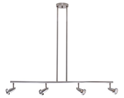 Show details for 5w (4 x 1.25) 1000lm 30k Mirage GU-10 Replaceable LED Dry Location Brushed Steel 4-Light Dimmable LED Semi-Flush or Pendant (OA HT 52") (CAN 1") Picture of 5w (4 x 1.25) 1000lm 30k Mirage GU-10 Replaceable LED Dry Location Brushed Steel 4-Light Dimmable LED Semi-Flush or Pendant (OA HT 52") (CAN 1")
