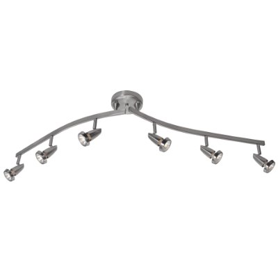 Show details for 5w (6 x 0.833333) 1500lm 30k Mirage GU-10 Replaceable LED Dry Location Brushed Steel 6-Light Dimmable LED Semi-Flush with Articulating Arms (CAN 1") Picture of 5w (6 x 0.833333) 1500lm 30k Mirage GU-10 Replaceable LED Dry Location Brushed Steel 6-Light Dimmable LED Semi-Flush with Articulating Arms (CAN 1")