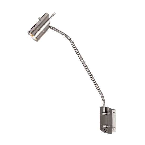 Foto para 5w 250lm 30k Odyssey GU-10 Replaceable LED Dry Location Brushed Steel Dimmable LED Wall Mounted Task Lamp with on/off Switch (CAN 4.9"x4.9"x0.75")