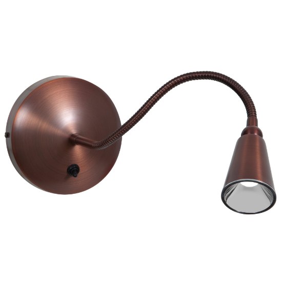 Picture of 1w 65lm 47k LED SSL Dedicated LED Dry Location Bronze Gooseneck Wall Lamp (CAN 0.9")