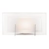 Foto para 16w 1650lm 30k Nitrous SSL Dedicated LED Damp Location Brushed Steel Frosted Rectangle Dimmable LED Wall & Vanity (CAN 7.2"x5"x0.88")