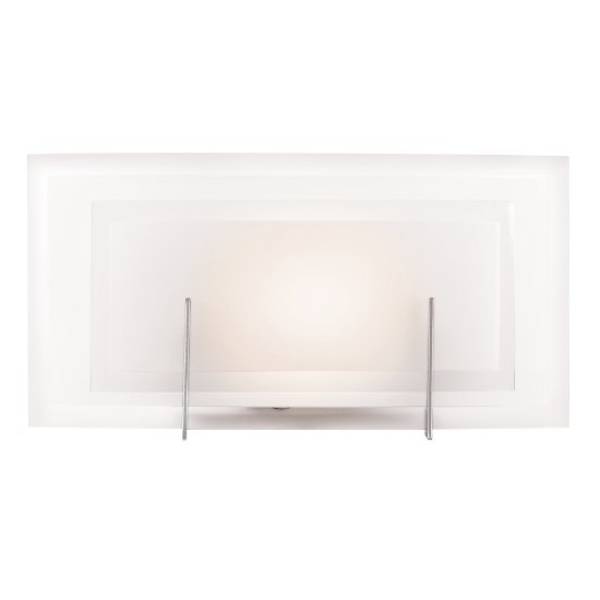 Foto para 16w 1650lm 30k Nitrous SSL Dedicated LED Damp Location Brushed Steel Frosted Rectangle Dimmable LED Wall & Vanity (CAN 7.2"x5"x0.88")