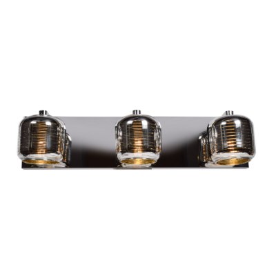 Show details for 4.5w (3 x 1.5) 1350lm 30k Dor Dimmable G9 Replaceable LED Damp Location Mirrored Stainless Steel Smoked Amber 3-Light Vanity Picture of 4.5w (3 x 1.5) 1350lm 30k Dor Dimmable G9 Replaceable LED Damp Location Mirrored Stainless Steel Smoked Amber 3-Light Vanity
