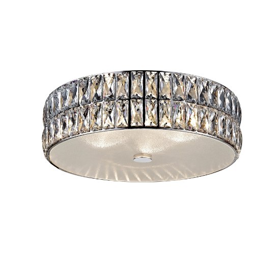 Picture of 27.5w 2350lm 30k Magari Dimmable SSL Dedicated LED Damp Location Mirrored Stainless Steel Crystal Flush Mount
