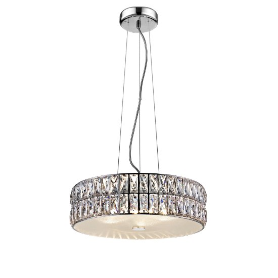 Picture of 27.5w 2350lm 30k Magari Dimmable SSL Dedicated LED Damp Location Mirrored Stainless Steel Crystal Pendant (OA HT 126")