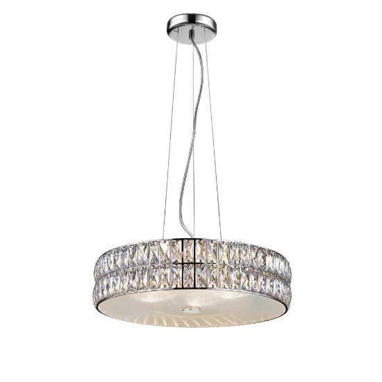 Foto para 33w 2820lm 30k Magari Dimmable SSL Dedicated LED Damp Location Mirrored Stainless Steel Crystal Pendant (OA HT 126")
