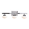Picture of 4w (3 x 1.33333) 1200lm 30k Atomiser SSL Dedicated LED Damp Location Chrome Opal 3-Light Dimmable LED Vanity