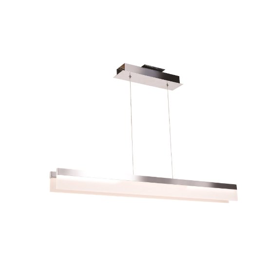 Foto para 19w (2 x 9.5) 4000lm 30k Linear SSL Dedicated LED Dry Location Chrome Acrylic Lens Dimmable LED Double Bar Pendant (OA HT 125") (CAN 3.5"x13"x1.75")