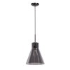 Foto para 60w 800lm 27k Simplicite E-26 Incandescent Dry Location Black Chrome Smoke 1-Light Pendant 13.25"Ø11.75" (OA HT 134") (CAN 1.5"Ø5.13")