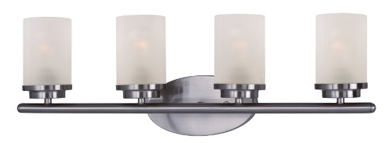 Picture of Corona 4-Light Bath Vanity PC Frosted Frosted Glass MB Incandescent Incandescent