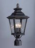 Picture of Knoxville 3-Light Outdoor Post BZ Clear CA Incandescent E12 Incandescent