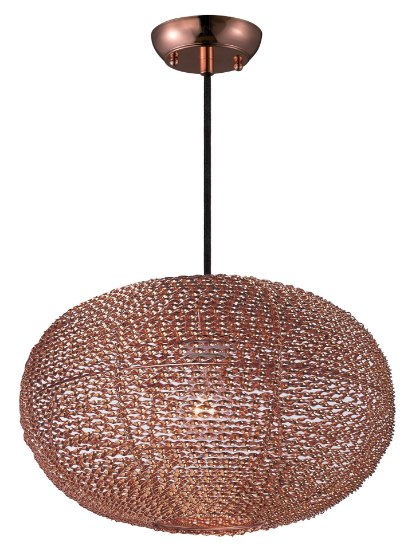 Picture of Twisp 1-Light Pendant CP Aluminum Strand MB Incandescent Incandescent 16"x16"x9.5" (OA HT 129.5")