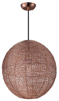 Mostrar detalles para Twisp 1-Light Pendant CP Aluminum Strand MB Incandescent Incandescent 16"x16"x16" (OA HT 136") Imagen de Twisp 1-Light Pendant CP Aluminum Strand MB Incandescent Incandescent 16"x16"x16" (OA HT 136")