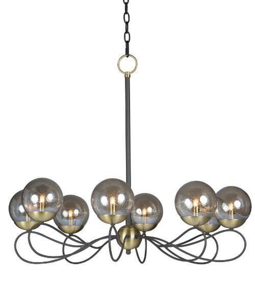 Picture of Reverb 8-Light Pendant TBZSBR Topaz Bubble Glass Bubble Glass G9 (OA HT 26"-66.75") (CAN 5"x5"x1")36" Chain