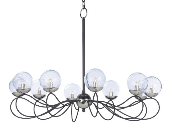 Picture of Reverb 10-Light Pendant w/Xenon Bulbs TXBPN Bubble Glass Bubble Glass G9 Clear Xenon Xenon 38"x38"x28" (OA HT 28"-69") (CAN 6.25"x6.25"x1.25")36" Chain