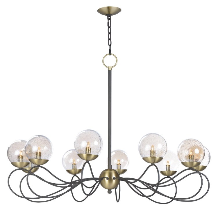 Foto para Reverb 10-Light Pendant TBZSBR Topaz Bubble Glass Bubble Glass G9 Xenon 38"x38"x28" (OA HT 28"-69") (CAN 6.25"x6.25"x1.25")36" Chain