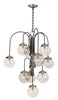 Picture of Reverb 10-Light Pendant TBZSBR Topaz Bubble Glass Bubble Glass G9 Xenon 30"x30"x34" (OA HT 34"-74.5") (CAN 6.25"x6.25"x1.25")36" Chain