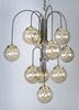 Picture of Reverb 10-Light Pendant TBZSBR Topaz Bubble Glass Bubble Glass G9 Xenon 30"x30"x34" (OA HT 34"-74.5") (CAN 6.25"x6.25"x1.25")36" Chain