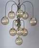 Picture of Reverb 10-Light Pendant TBZSBR Topaz Bubble Glass Bubble Glass G9 Xenon 30"x30"x34" (OA HT 34"-74.5") (CAN 6.25"x6.25"x1.25")36" Chain